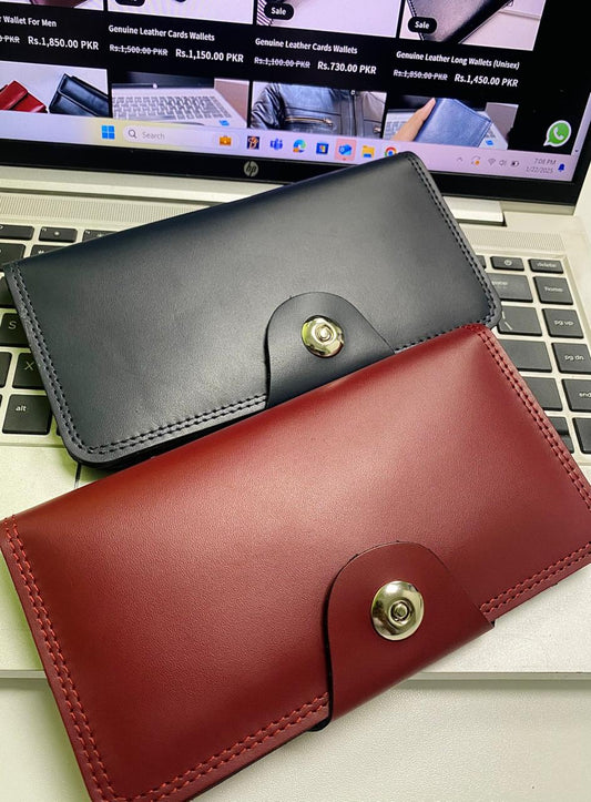Genuine Leather Long Wallet (Unisex)